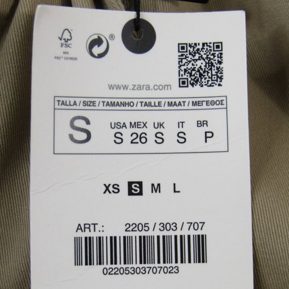 ZARA OVERSIZED COTTON PARKA 2205|303 SIZE S NEW WITH TAGS - Picture 12 of 12